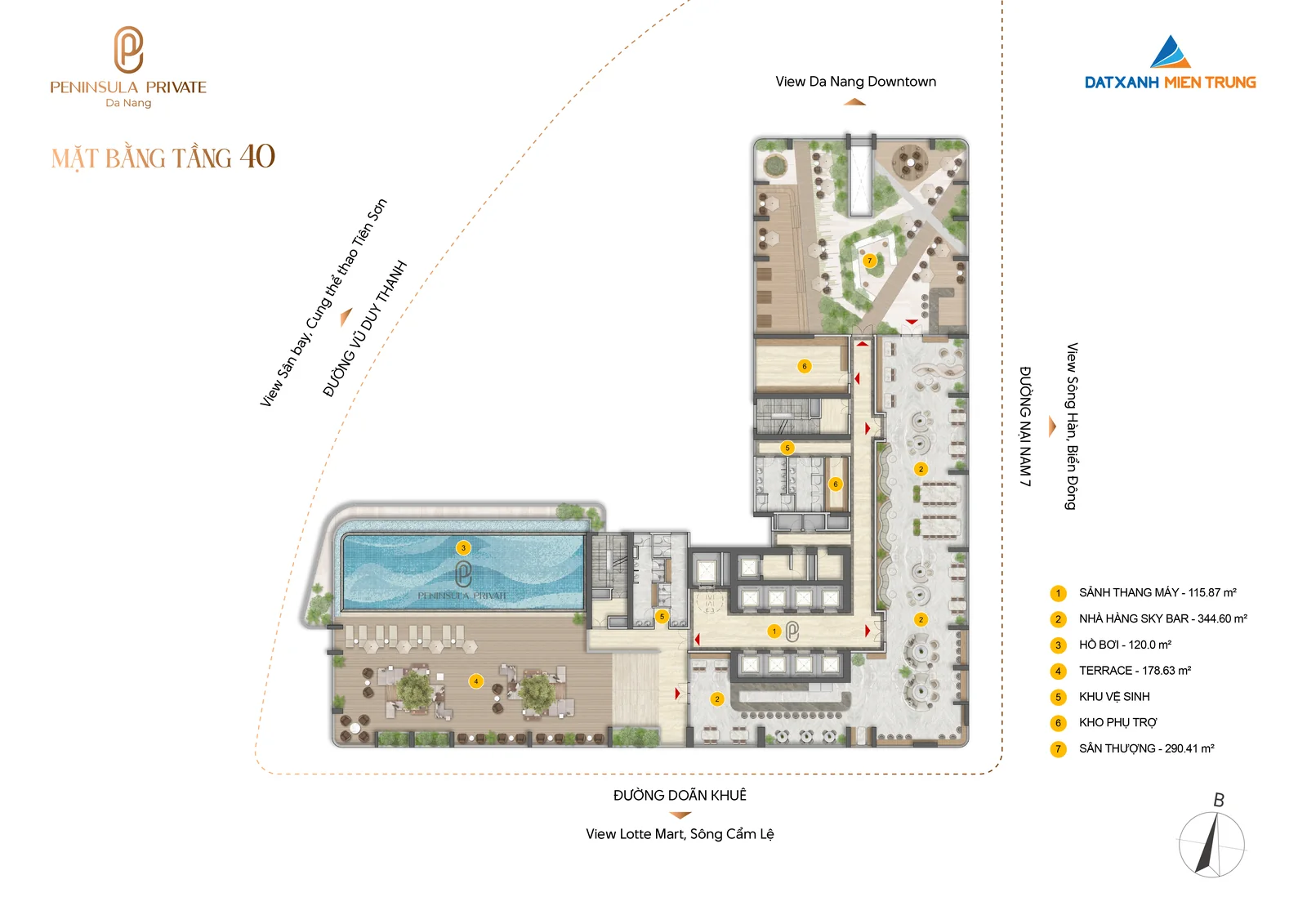 Mặt bằng tầng 40 Peninsula Private Đà Nẵng