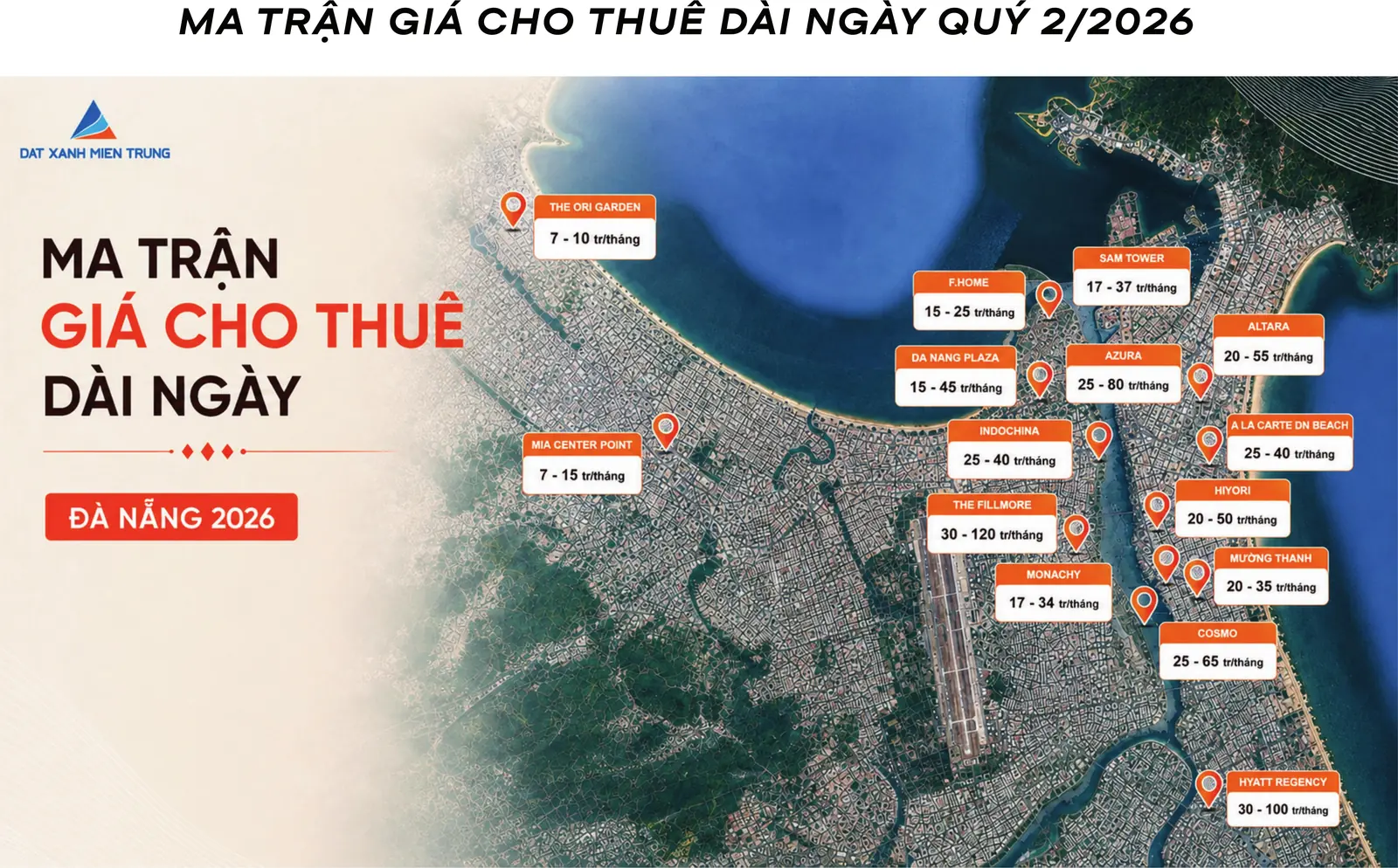 Ma trận giá cho thuê dài ngày tại Đà Nẵng quý 2 năm 2026