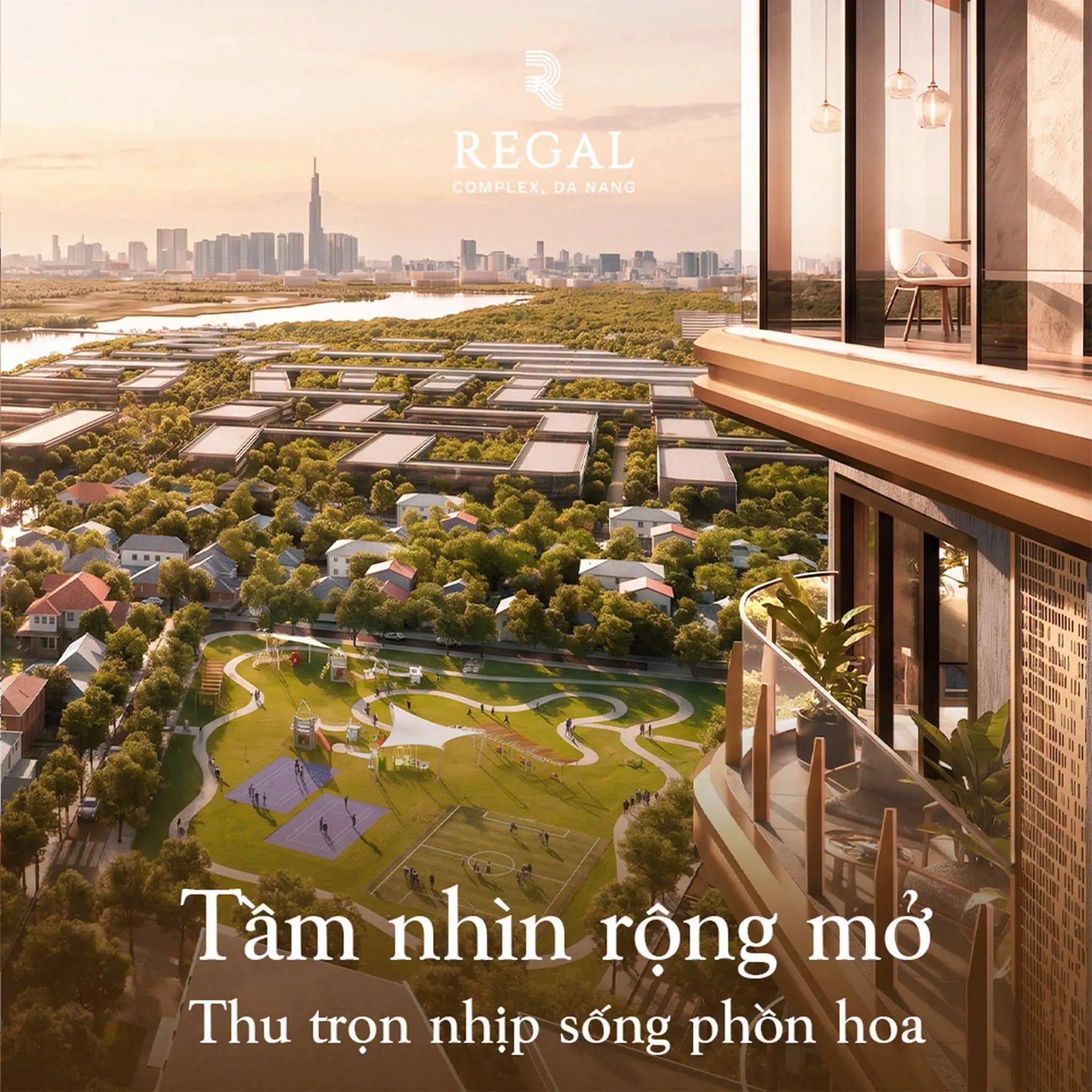 Tầm nhìn rộng mở từ ban công căn hộ Regal Complex